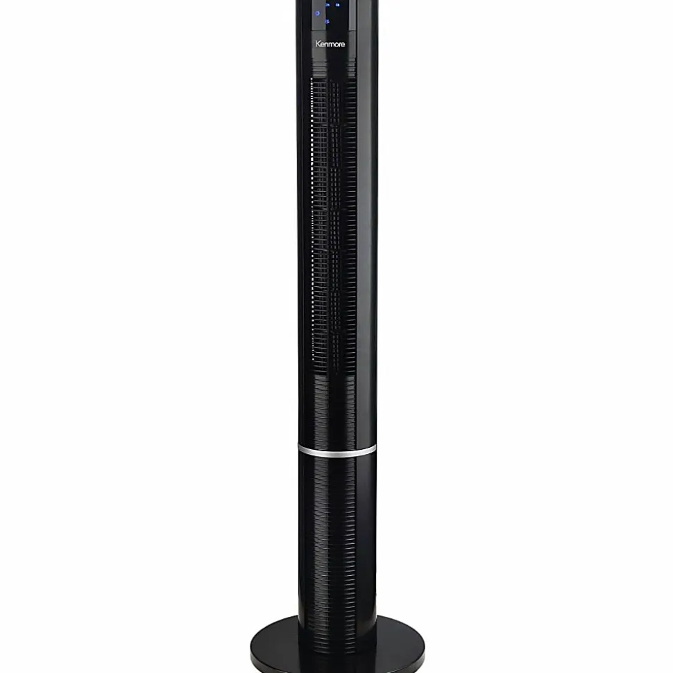 Kenmore Bladeless Tower Fan - 3 Speed - Bladeless, Oscillating, Timer, Energy Efficient - Black