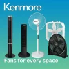 Kenmore 6" Rechargeable Fan - 4 Speed - Rechargeable, Lightweight, Quiet Operation - Black