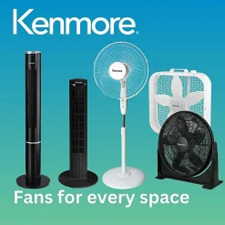 Kenmore 6" Rechargeable Fan - 4 Speed - Rechargeable, Lightweight, Quiet Operation - Black