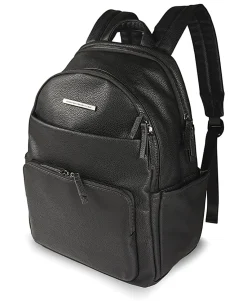 Kenneth Cole Marley Faux Leather Double Compartment Women’s Backpack, 16-1/4”H x 12-1/2”W x 6-3/4”D, Black