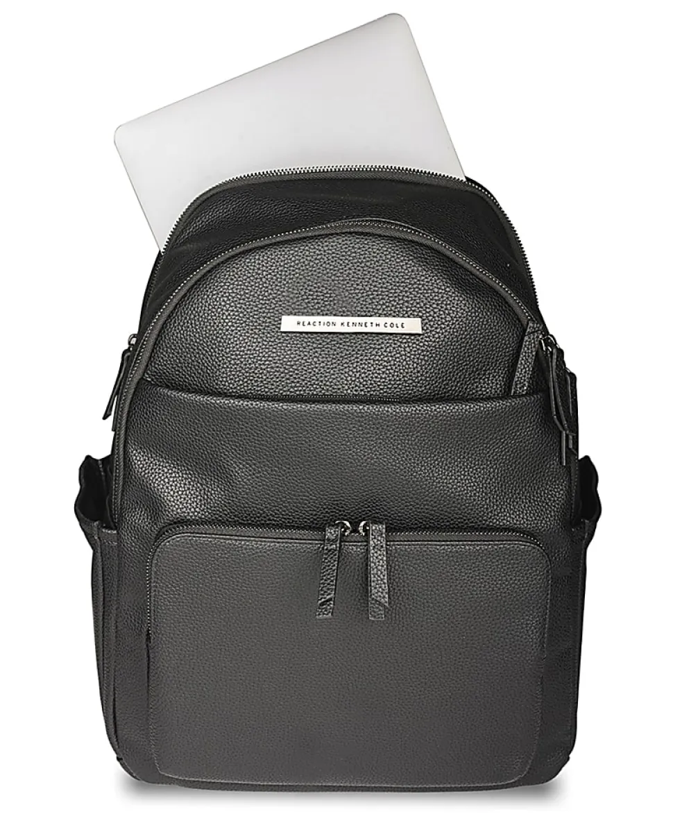 Kenneth Cole Marley Faux Leather Double Compartment Women’s Backpack, 16-1/4”H x 12-1/2”W x 6-3/4”D, Black
