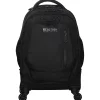Kenneth Cole Reaction Polyester Double-Compartment 4-Wheel Rolling Backpack With 17" Laptop Pocket, Black
