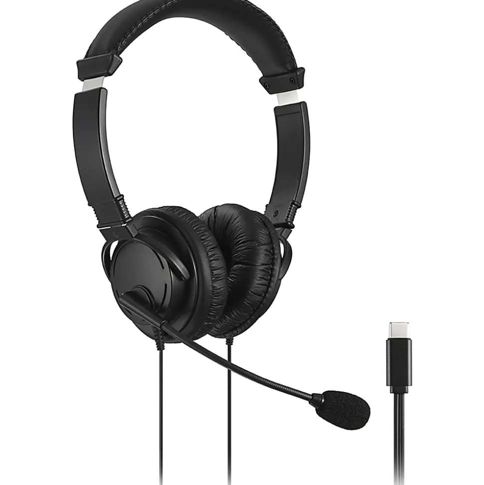 Kensington Classic USB-C Headset with Mic - Stereo - USB Type C - Wired - Over-the-head - Binaural - Circumaural - K97457WW