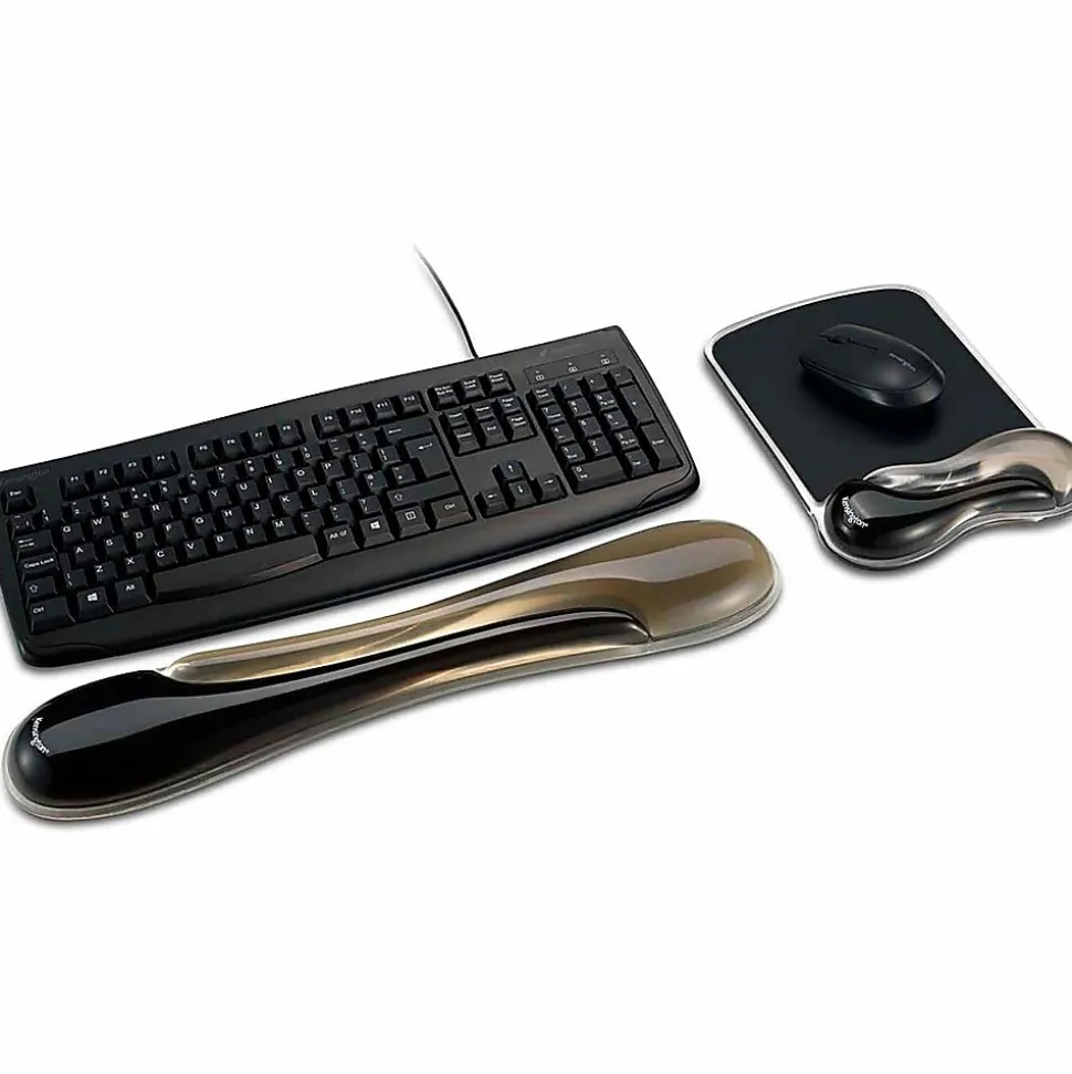 Kensington Duo Gel Mouse Pad Wrist Rest - 1.70" Height x 11.40" Width - Gray - Gel - 1 Each