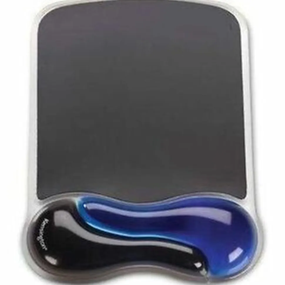 Kensington Duo Gel Mouse Pad Wrist Rest, Black/Blue