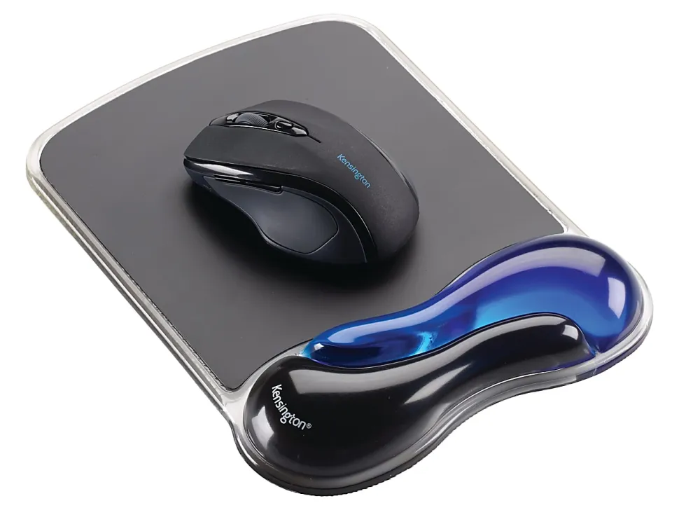 Kensington Duo Gel Mouse Pad Wrist Rest, Black/Blue