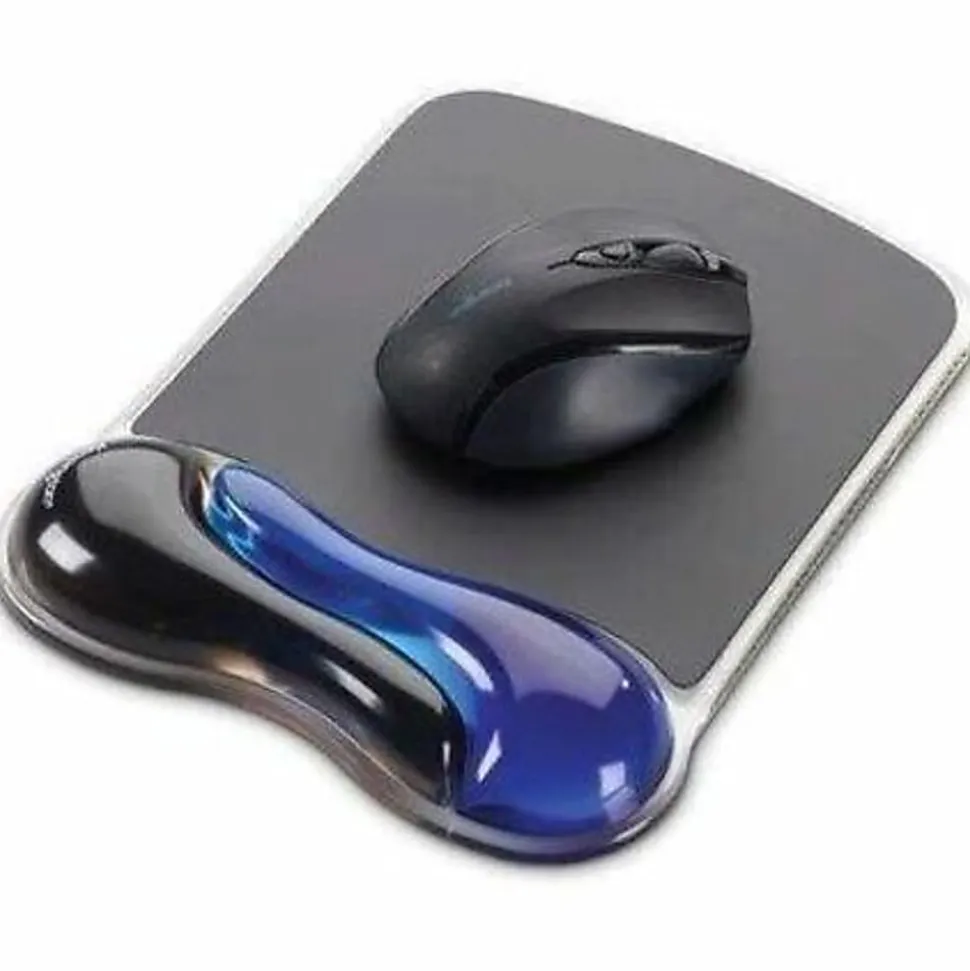 Kensington Duo Gel Mouse Pad Wrist Rest, Black/Blue