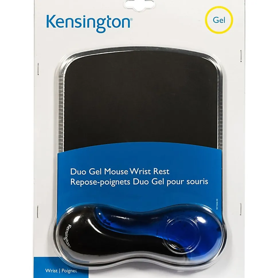 Kensington Duo Gel Mouse Pad Wrist Rest, Black/Blue