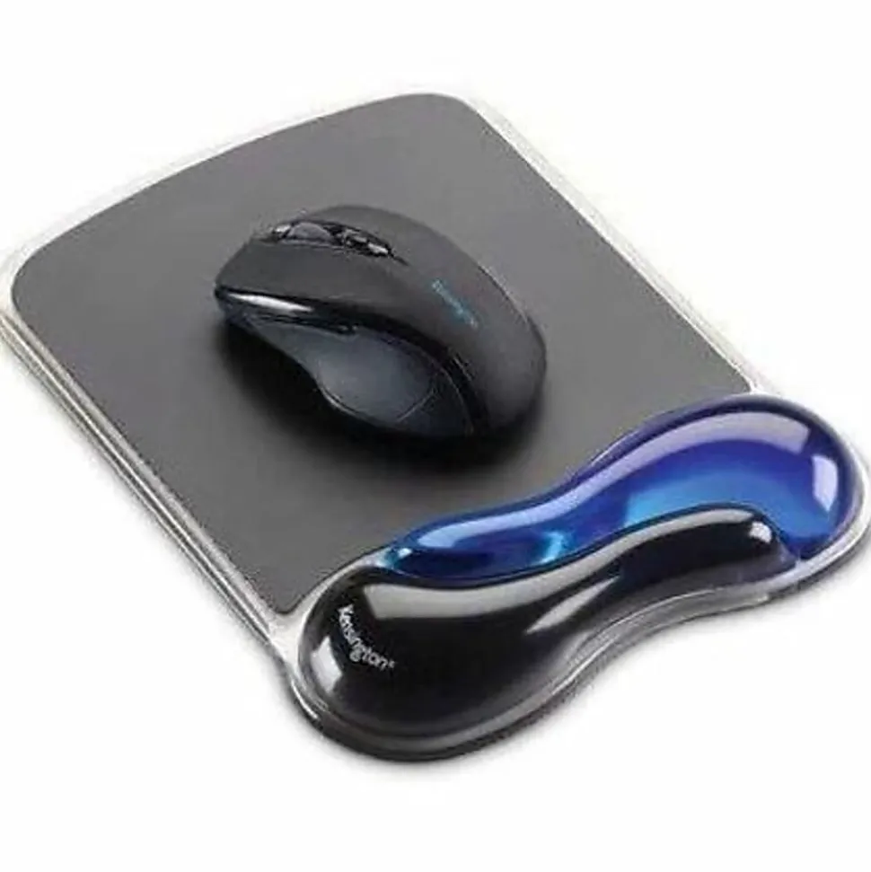 Kensington Duo Gel Mouse Pad Wrist Rest, Black/Blue