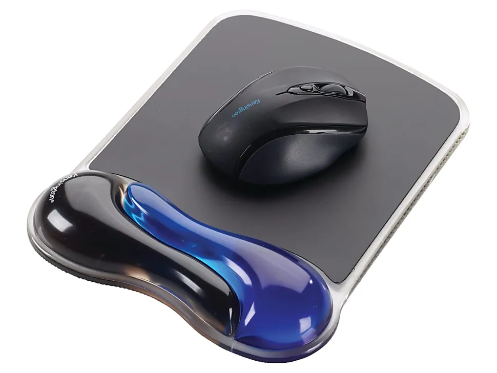Kensington Duo Gel Mouse Pad Wrist Rest, Black/Blue