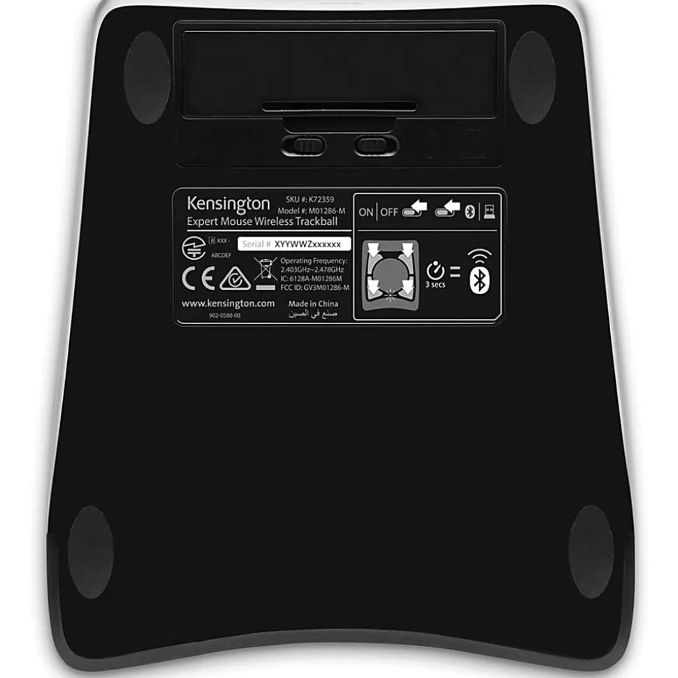 Kensington Expert Wireless Optical Mouse TrackBall, Black