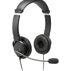 Kensington Hi-Fi Headphones with Microphone - Stereo - Wired - Over-the-head - Binaural - Circumaural - 6 ft Cable - Noise Cancelling Microphone