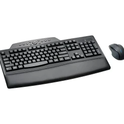 Kensington Pro Fit Comfort Wireless Keyboard & Mouse, Contoured/Curved Full Size Keyboard, Right-Handed Optical Mouse, KMW72403