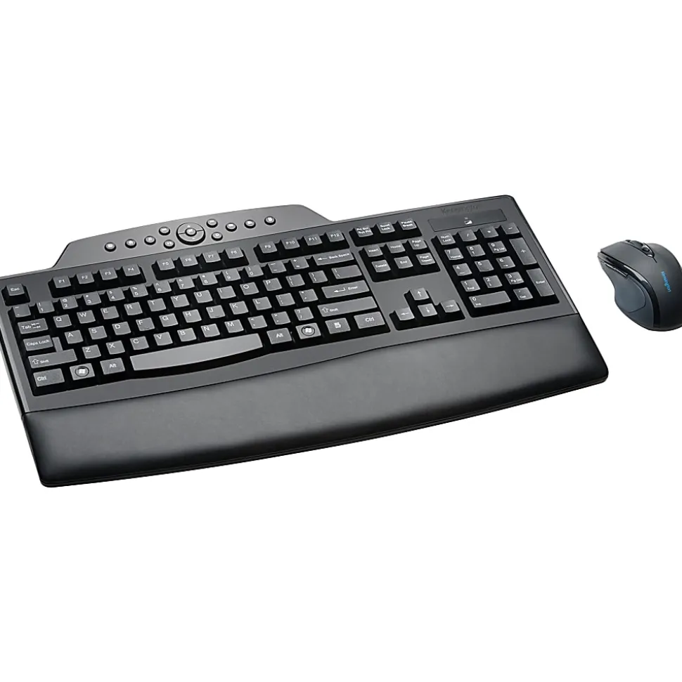 Kensington Pro Fit Comfort Wireless Keyboard & Mouse, Contoured/Curved Full Size Keyboard, Right-Handed Optical Mouse, KMW72403