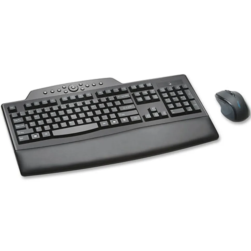 Kensington Pro Fit Comfort Wireless Keyboard & Mouse, Contoured/Curved Full Size Keyboard, Right-Handed Optical Mouse, KMW72403