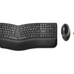 Kensington Pro Fit Ergo Wireless Keyboard and Mouse-Black - USB Wireless Bluetooth/RF 4.0 2.40 GHz Keyboard - K75406US