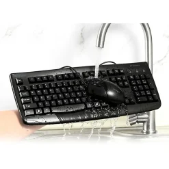 Kensington Pro Fit Washable Wired Desktop Set - USB Cable Keyboard - 104 Key - USB Cable Mouse - Optical - 70316