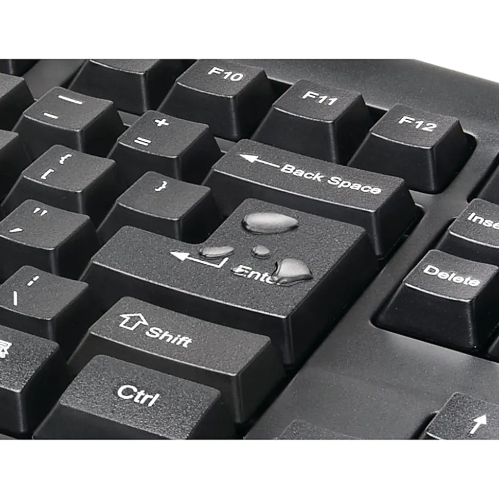 Kensington Pro Fit Wireless Keyboard & Mouse, Straight Full Size Keyboard, Black, Ambidextrous Laser Mouse, K72324US
