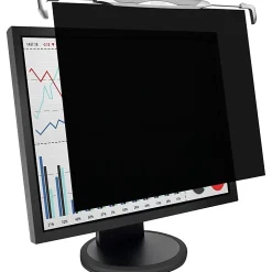 Kensington® Snap2™ Monitor Privacy Screen Filter, 22" Widescreen, Black/Silver, K55779WW