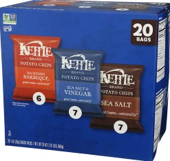 Kettle Brand Classic Kettle Potato Chips, 1 Oz, Total Qty 80