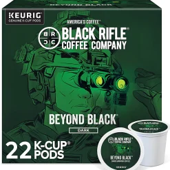 Keurig Black Rifle Coffee Company K-Cup Pods, Beyond Black, Dark Roast, Pack Of 22 Pods
