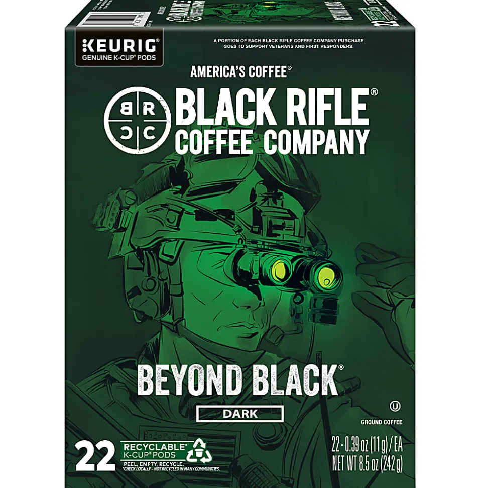 Keurig Black Rifle Coffee Company K-Cup Pods, Beyond Black, Dark Roast, Pack Of 22 Pods