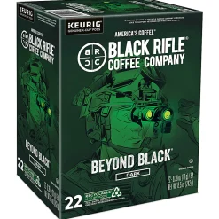 Keurig Black Rifle Coffee Company K-Cup Pods, Beyond Black, Dark Roast, Pack Of 22 Pods