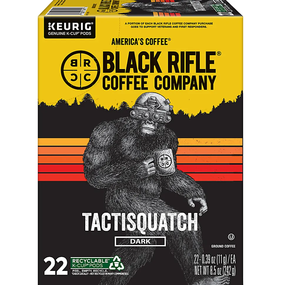 Keurig Black Rifle Coffee Company K-Cup Pods, Tactisquatch, Dark Roast, Pack Of 22 Pods