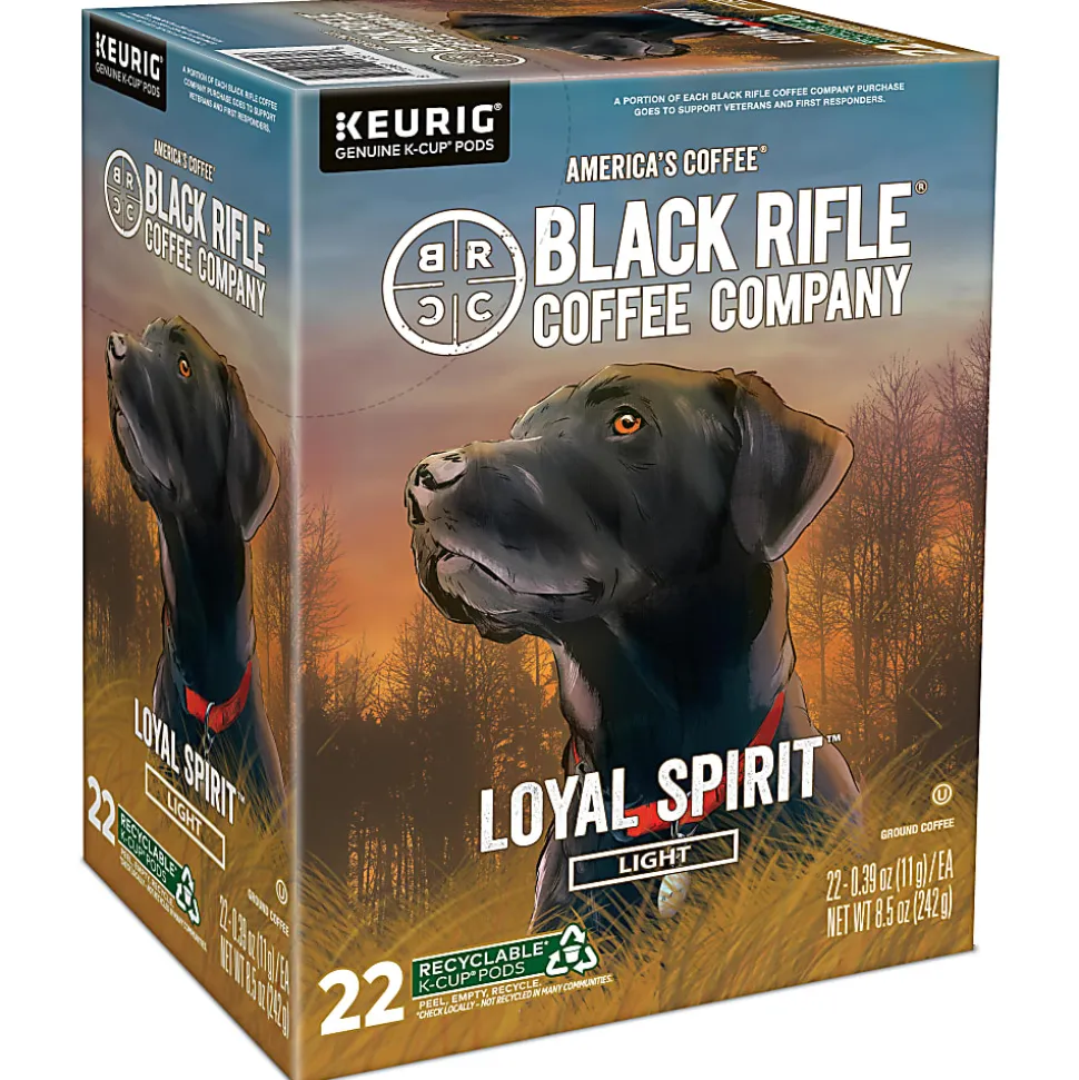 Keurig Black Rifle Coffee Company K-Cup Pods, Loyal Spirit, Light Roast, Pack Of 22 Pods