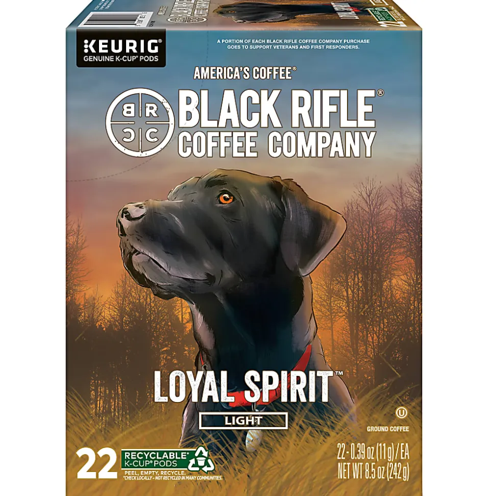 Keurig Black Rifle Coffee Company K-Cup Pods, Loyal Spirit, Light Roast, Pack Of 22 Pods