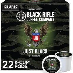Keurig Black Rifle Coffee Company K-Cup Pods, Just Black, Medium Roast, Pack Of 22 Pods