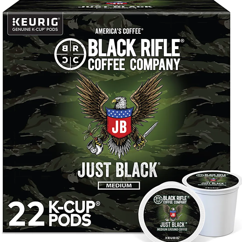 Keurig Black Rifle Coffee Company K-Cup Pods, Just Black, Medium Roast, Pack Of 22 Pods