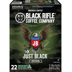Keurig Black Rifle Coffee Company K-Cup Pods, Just Black, Medium Roast, Pack Of 22 Pods