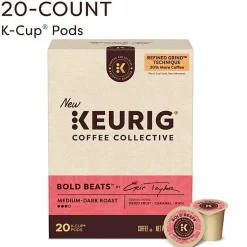 Keurig Coffee Collective Bold Beats Single-Serve K-Cup Pods, Medium-Dark Roast Coffee, 20 Count