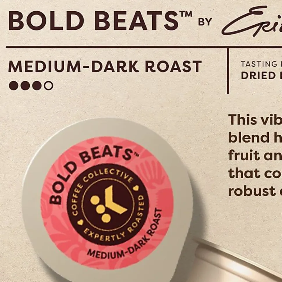 Keurig Coffee Collective Bold Beats Single-Serve K-Cup Pods, Medium-Dark Roast Coffee, 8 Count