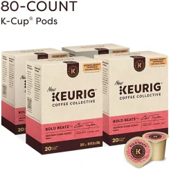 Keurig Coffee Collective Bold Beats Single-Serve K-Cup Pods, Medium-Dark Roast Coffee, 80 Count