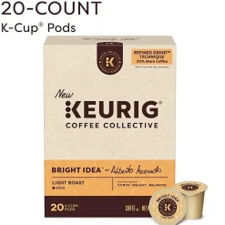 Keurig Coffee Collective Bright Idea Single-Serve K-Cup Pods, Light Roast Coffee, 20 Count