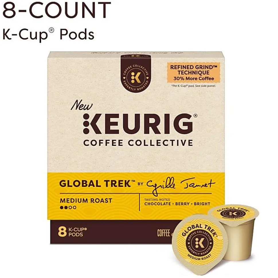 Keurig Coffee Collective Global Trek Single-Serve K-Cup Pods, Medium Roast Coffee, 8 Count