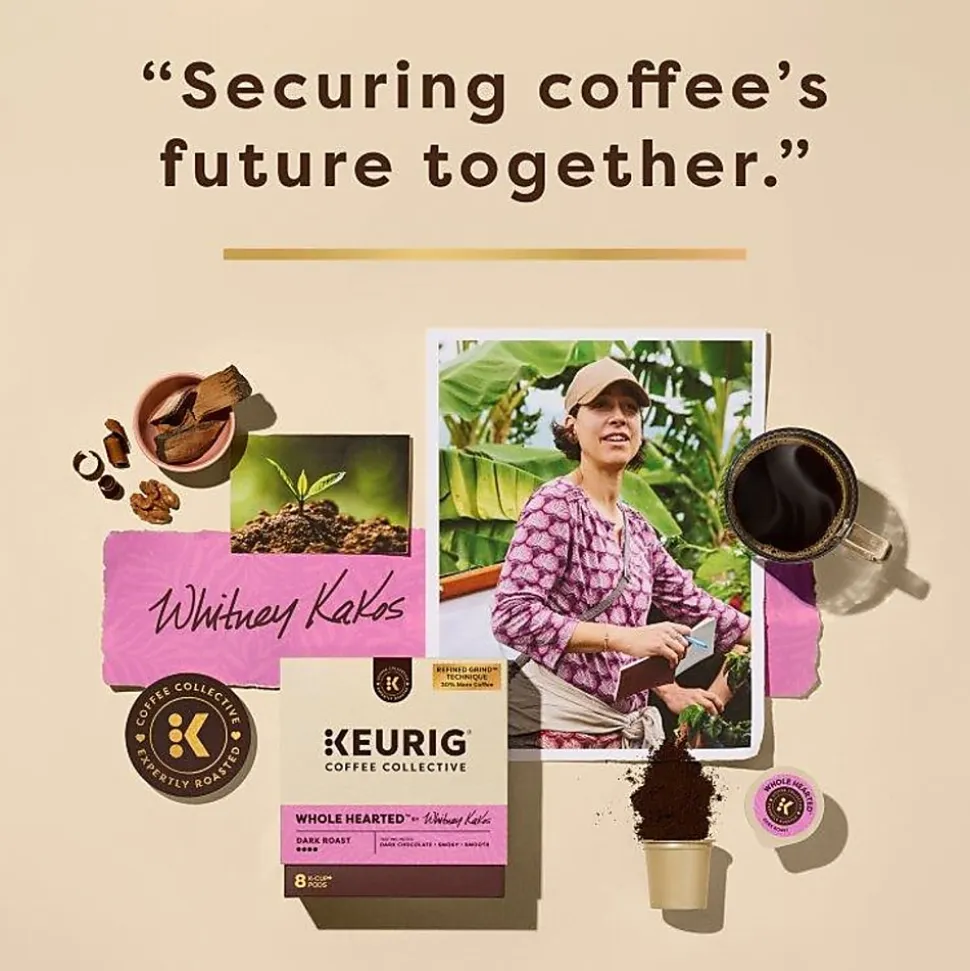 Keurig Coffee Collective Whole Hearted Single-Serve K-Cup Pods, Dark Roast Coffee, 8 Count