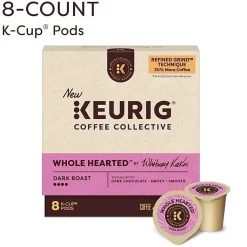 Keurig Coffee Collective Whole Hearted Single-Serve K-Cup Pods, Dark Roast Coffee, 8 Count