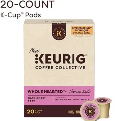 Keurig Coffee Collective Whole Hearted Single-Serve K-Cup Pods, Dark Roast Coffee, 20 Count