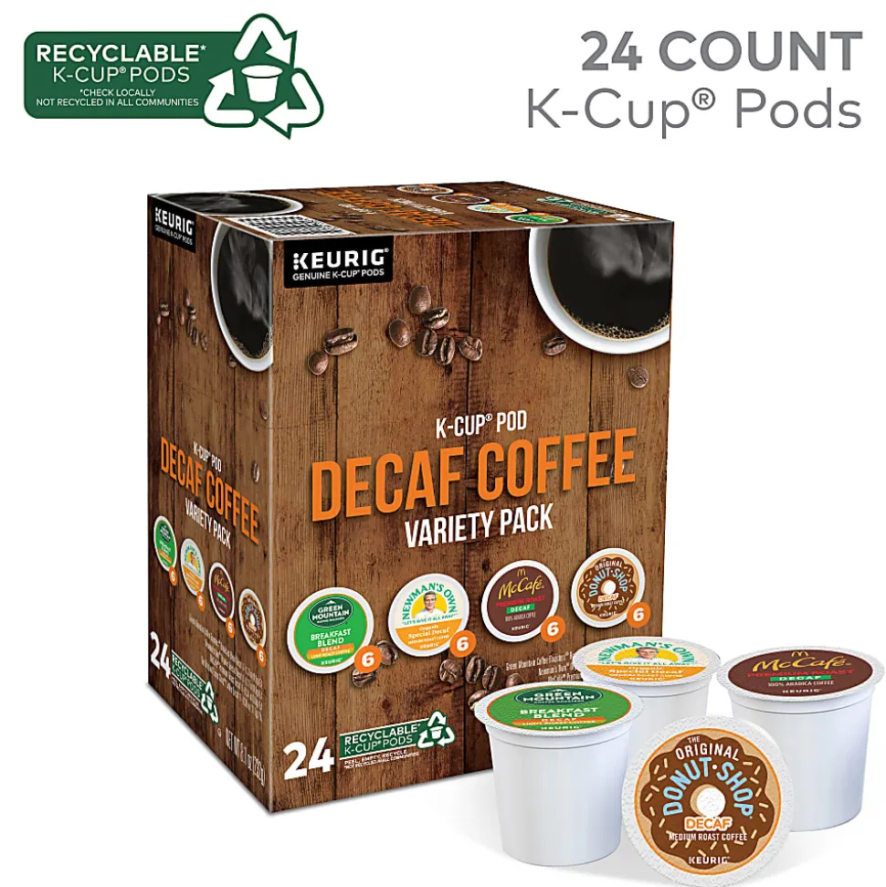 Keurig Green Mountain Coffee Roasters K Cup Variety Sampler Decaf Coffee Pack, Box Of 24 K Cup Pods