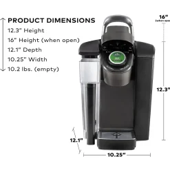 Keurig®K-1550 Brewer, 96oz Reservoir, Single Serve K-Cup® Pod Small Business Coffee Maker, Black