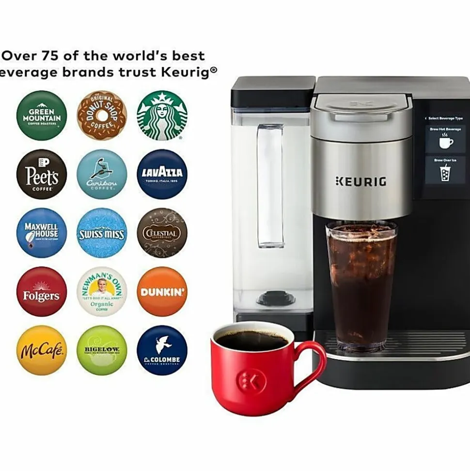 Keurig® K-2550® Single-Serve Commercial K-Cup® Pod Coffee Maker With 110oz Water Reservoir Bundle, Black/Silver