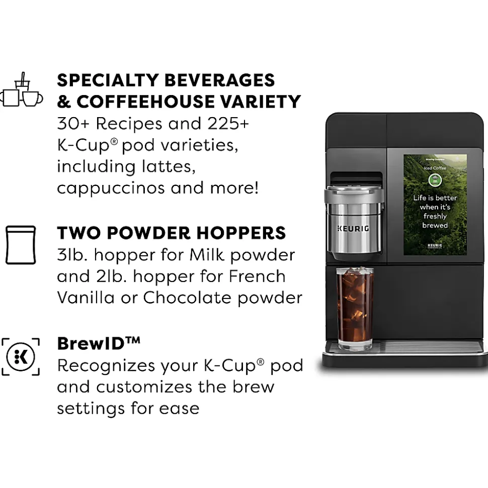 Keurig® K-4500™ Single-Serve K-Cup® Pod Cafe System for Large Workplaces makes Coffee, Tea, Cappuccinos and Lattes, Black