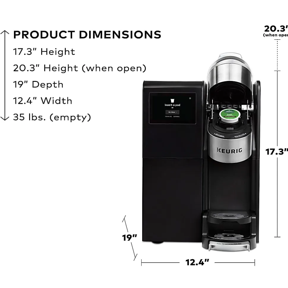 Keurig® K-3550® Single-Serve K-Cup® Pod Coffee Maker for Large Workplaces, Black/Silver