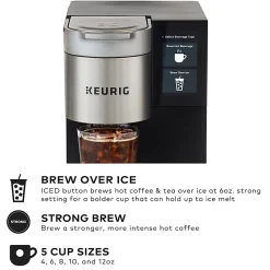 Keurig® K-2550® Single-Serve K-Cup® Pod Medium Workplace Coffee Maker, Plumbed, Silver/Black