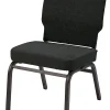 KFI Big and Tall Armless Fabric Stacking Chair, Black Vinyl