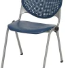 KFI Studios KOOL Stacking Chair, Navy/Silver