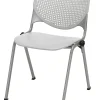 KFI Studios KOOL Stacking Chair, Light Gray/Silver